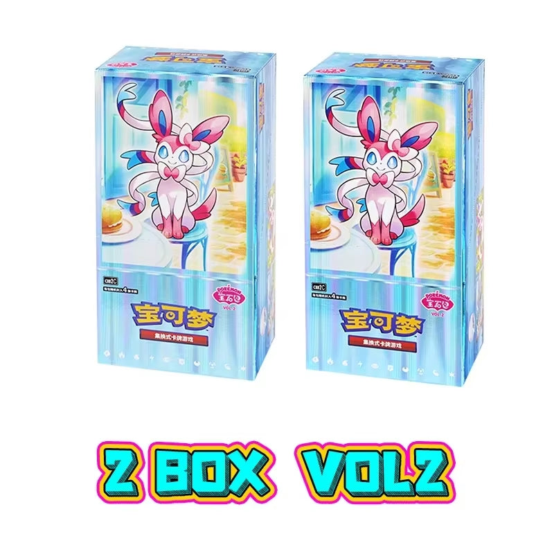 100% Original Pokemon PTCG Cards Gem Pack Vol.1 VOL.2 VOL.3 Chinese Scarlet and Violet Anime Eevee Gengar Box Card Birthday Gift