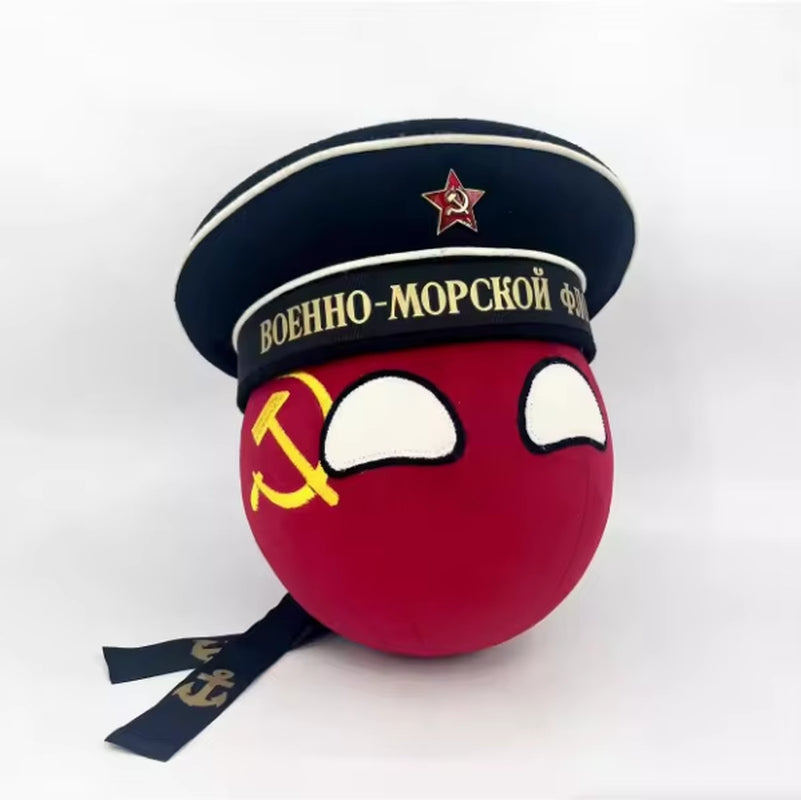 Polandball Plush Doll Toy Countryball USSR Soviet Ball and Hat World War II Defense War Cosplay for Gift
