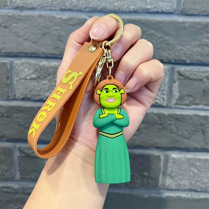 Anime Monster Shrek Keychain Cute Shrek Figure Keyring Bag Pendent Car Key Jewelry Charm Ornaments Xmas Gift for Fans Friends