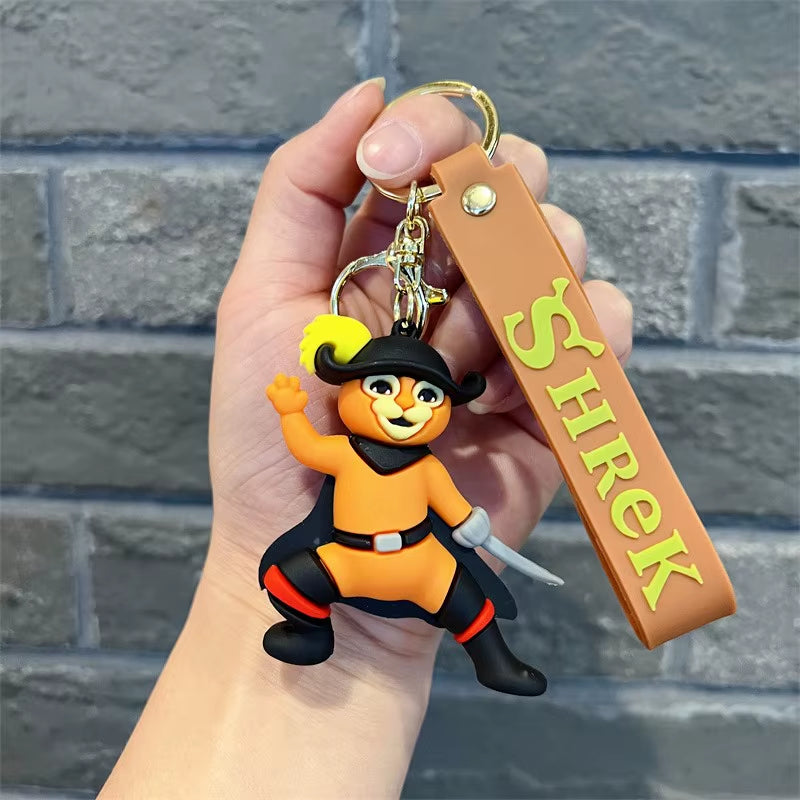 Anime Monster Shrek Keychain Cute Shrek Figure Keyring Bag Pendent Car Key Jewelry Charm Ornaments Xmas Gift for Fans Friends