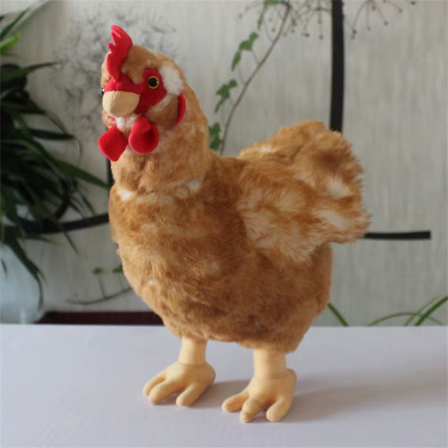 Hen High Fidelity Anime Cute Rooster Plushie Cock Plush Toys Lifelike Animals Simulation Stuffed Doll Toy Gifts for Kids
