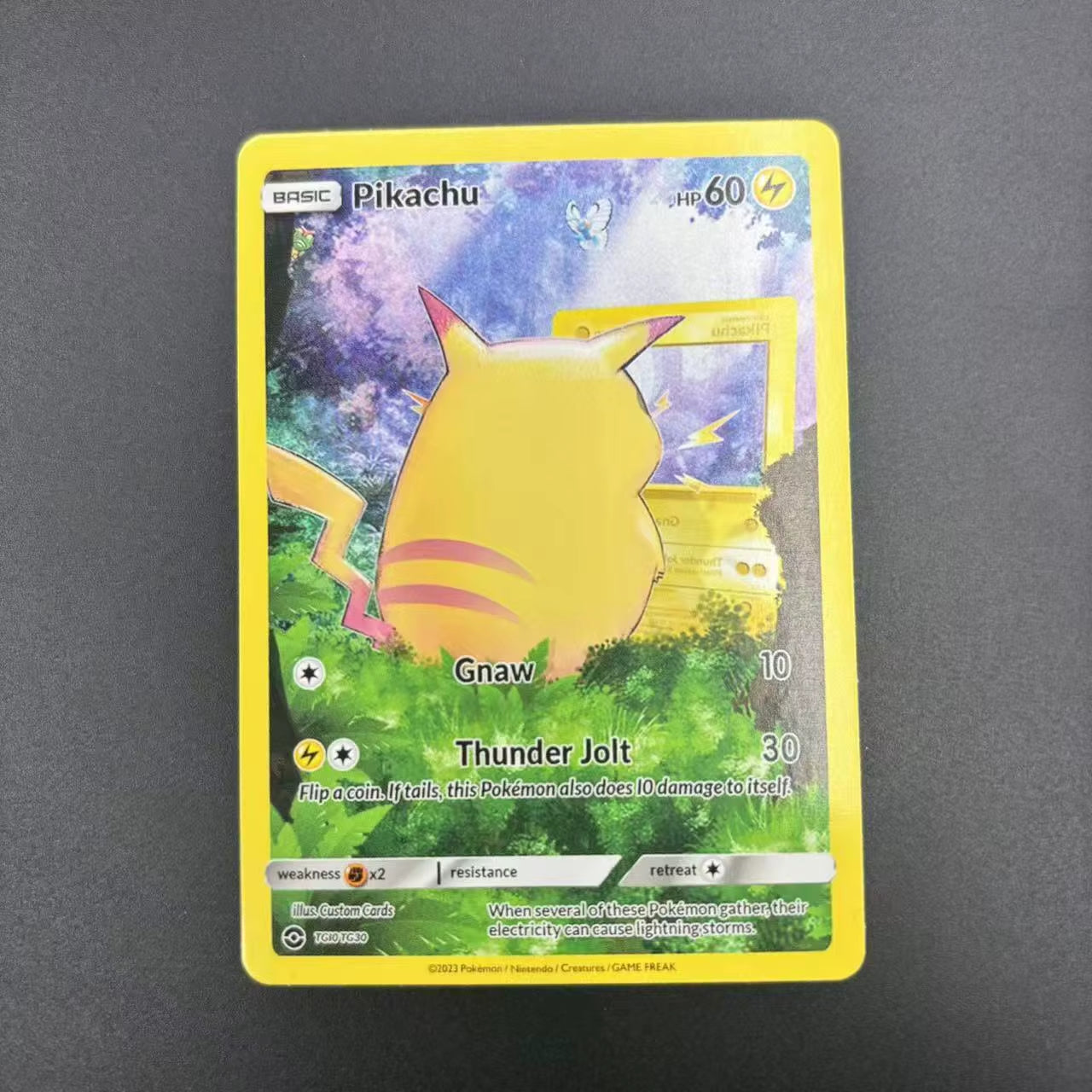 DIY PTCG Collection Cards 2023 SVP EN VAN GOGH PIKACHU/GREY FELT HAT Self Made Single Card Classic Game Anime Cards Gift Toy