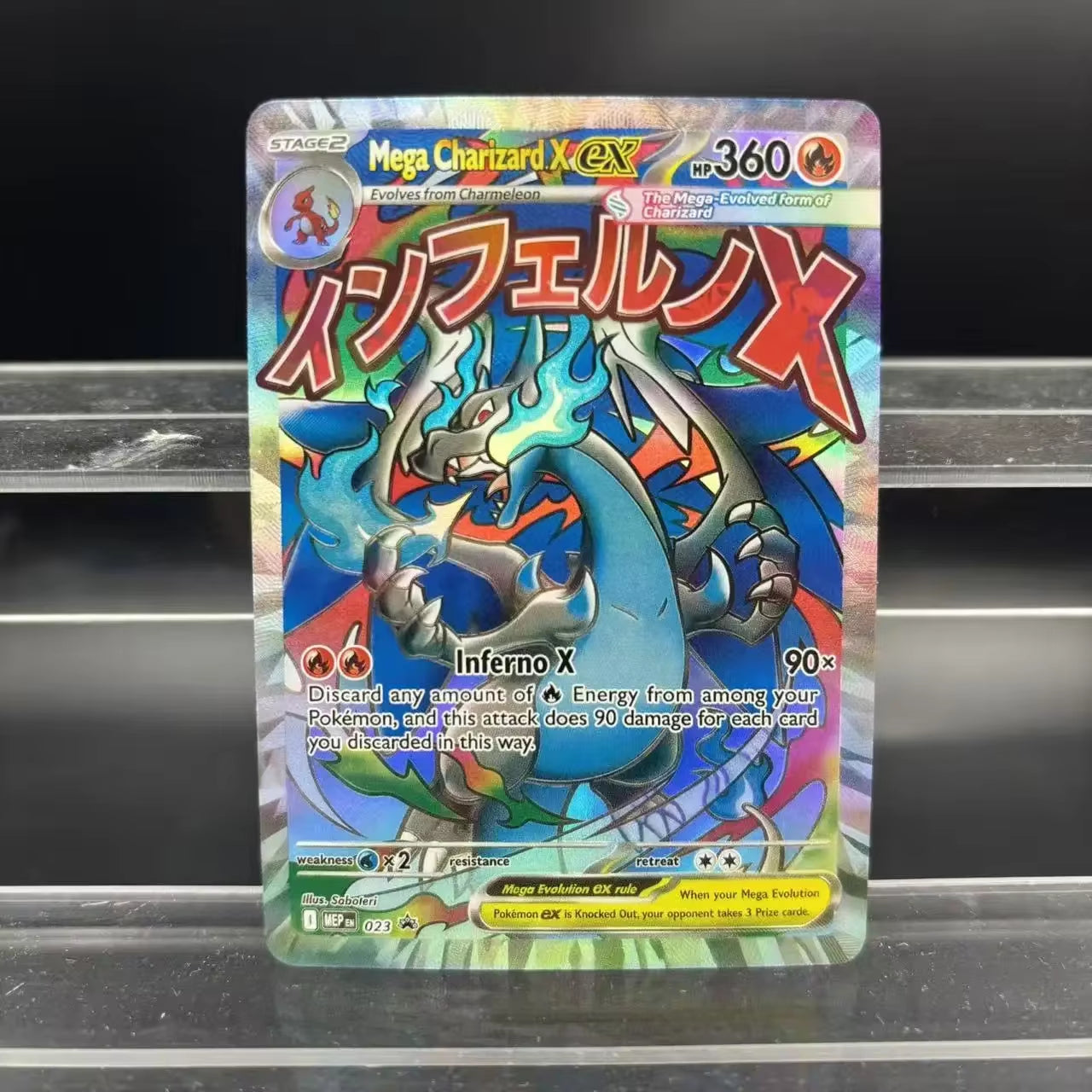 PTCG Collection Cards DIY Mega Charizard X Ex Phantasmal Flames EN Self Made Single Card Classic Game Anime Card Gift Toy