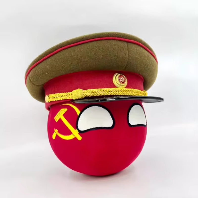 Polandball Plush Doll Toy Countryball USSR Soviet Ball and Hat World War II Defense War Cosplay for Gift