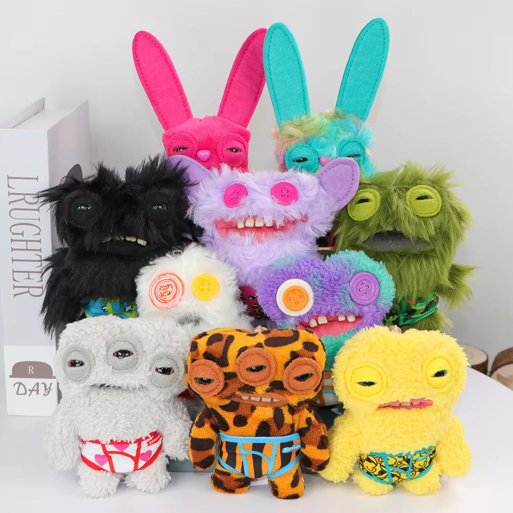 Original Teeth Monsters Pendant Plush Doll  Funny Ugly Monster Keyrings Keychain Toy Halloween Prank Decoration Gift