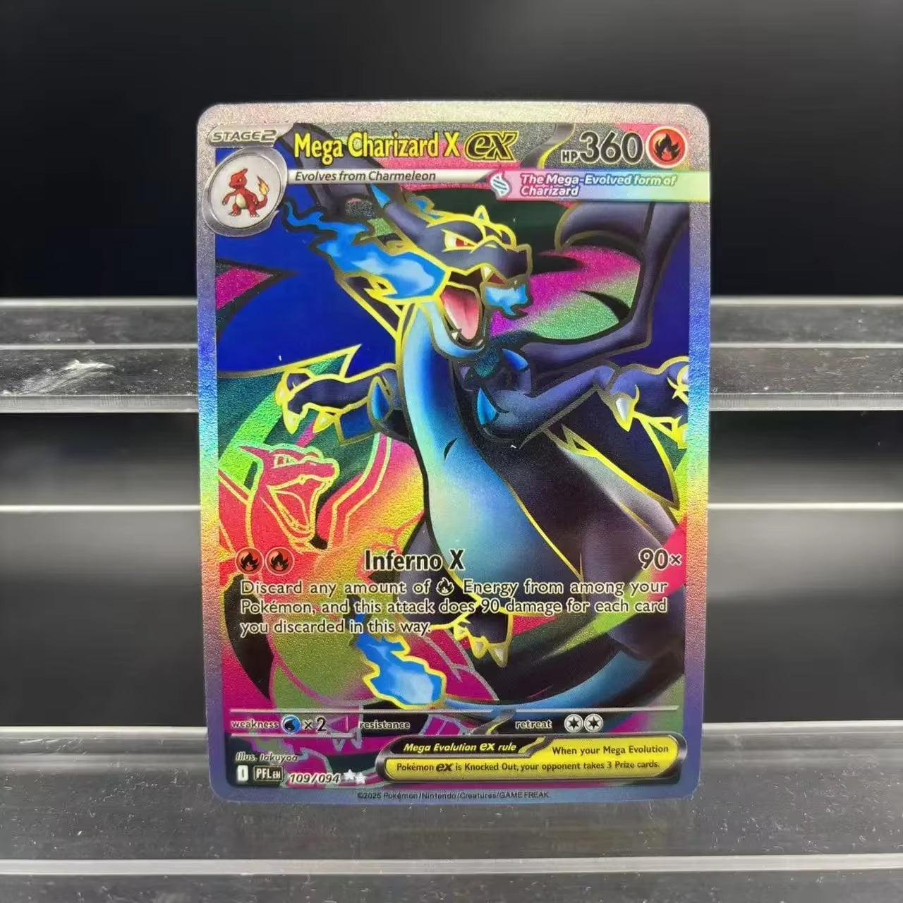 PTCG Collection Cards DIY Mega Charizard X Ex Phantasmal Flames EN Self Made Single Card Classic Game Anime Card Gift Toy