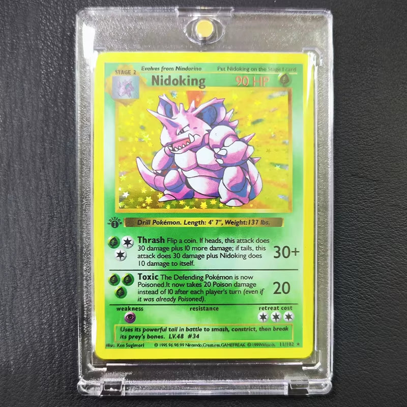 DIY Pokemon Collection Cards with Card Brick 1996 1St Edition Flash Cards Charizard Blastoise PTCG Game Anime Shining Cards Gift