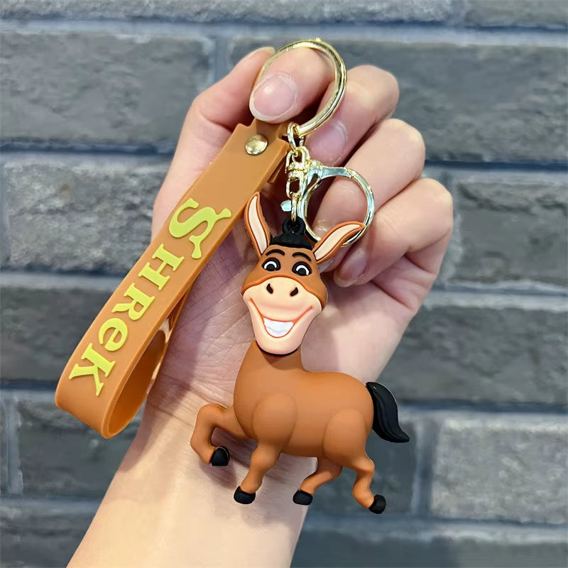 Anime Monster Shrek Keychain Cute Shrek Figure Keyring Bag Pendent Car Key Jewelry Charm Ornaments Xmas Gift for Fans Friends