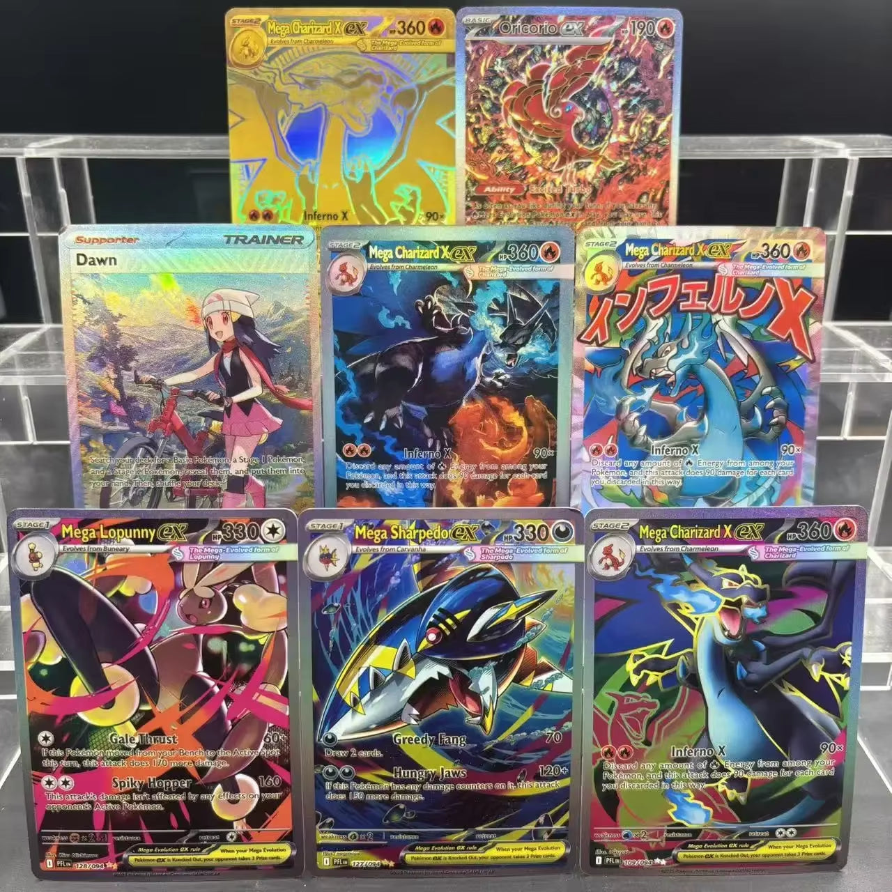 PTCG Collection Cards DIY Mega Charizard X Ex Phantasmal Flames EN Self Made Single Card Classic Game Anime Card Gift Toy