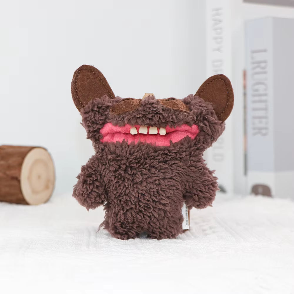 Original Teeth Monsters Pendant Plush Doll  Funny Ugly Monster Keyrings Keychain Toy Halloween Prank Decoration Gift