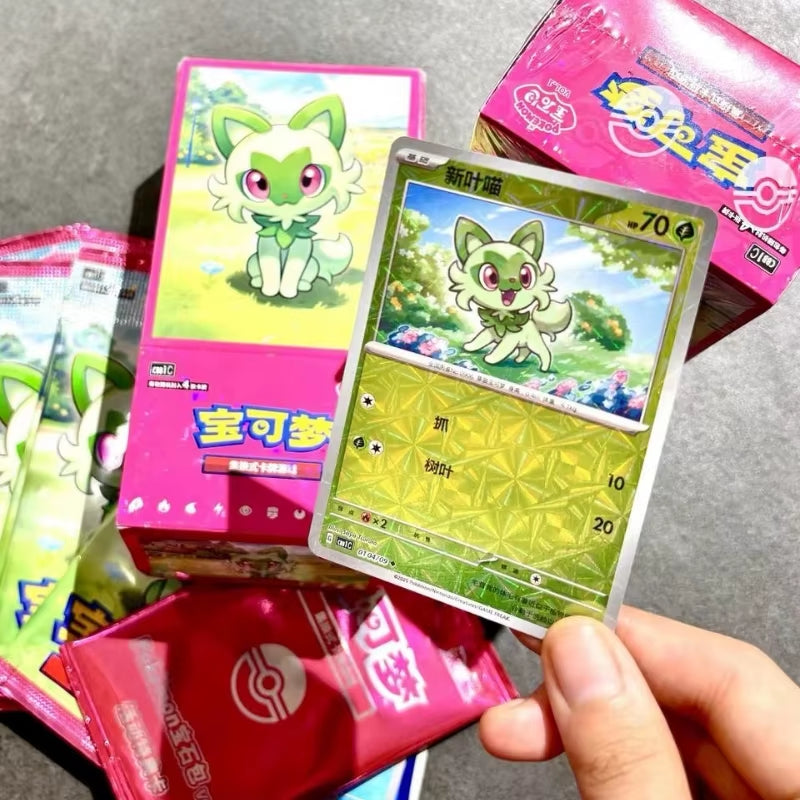 100% Original Pokemon PTCG Cards Gem Pack Vol.1 VOL.2 VOL.3 Chinese Scarlet and Violet Anime Eevee Gengar Box Card Birthday Gift