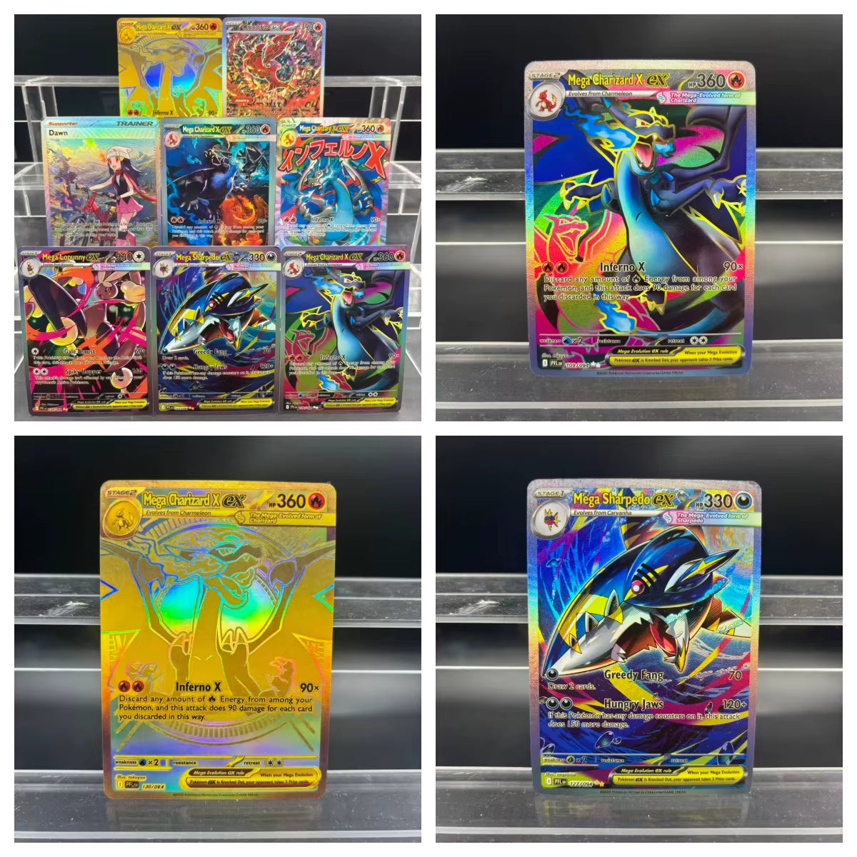 PTCG Collection Cards DIY Mega Charizard X Ex Phantasmal Flames EN Self Made Single Card Classic Game Anime Card Gift Toy