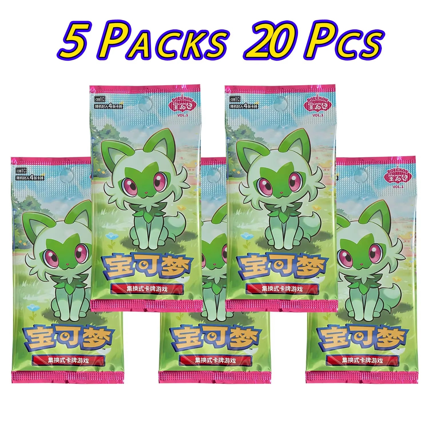 100% Original Pokemon PTCG Cards Gem Pack Vol.1 VOL.2 VOL.3 Chinese Scarlet and Violet Anime Eevee Gengar Box Card Birthday Gift