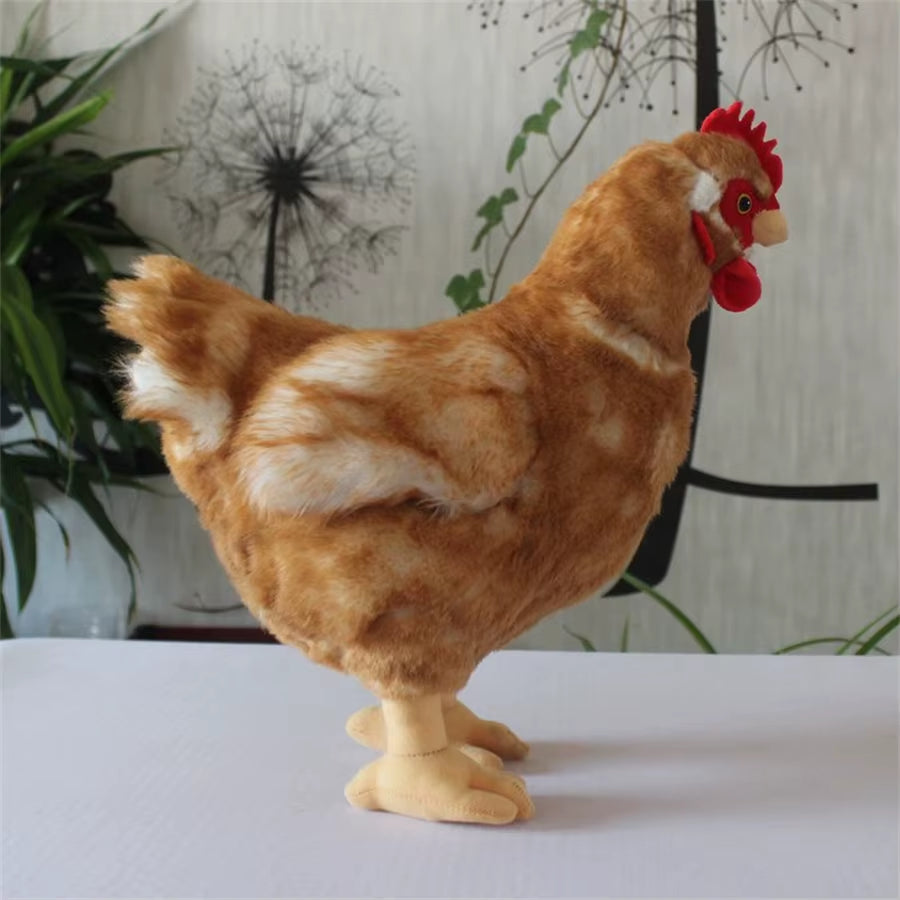 Hen High Fidelity Anime Cute Rooster Plushie Cock Plush Toys Lifelike Animals Simulation Stuffed Doll Toy Gifts for Kids