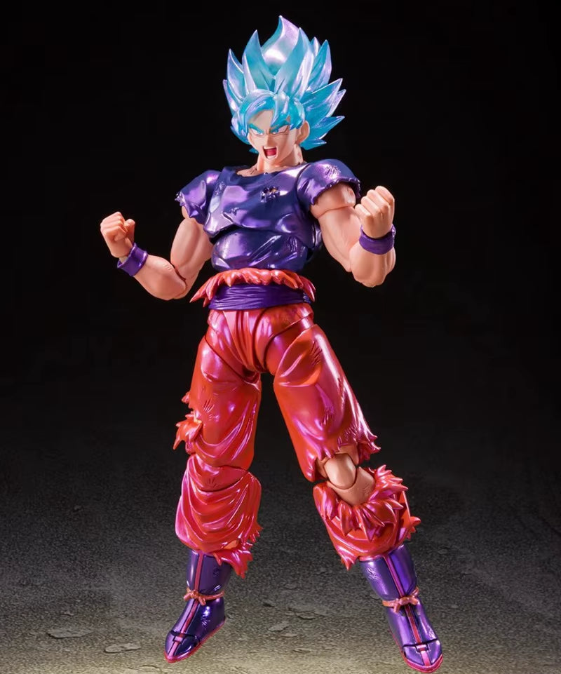 Anime Dragon Ball Z SHF Kaiouken Blue Son Goku Articulated Action Figure Collectible Toys 17Cm