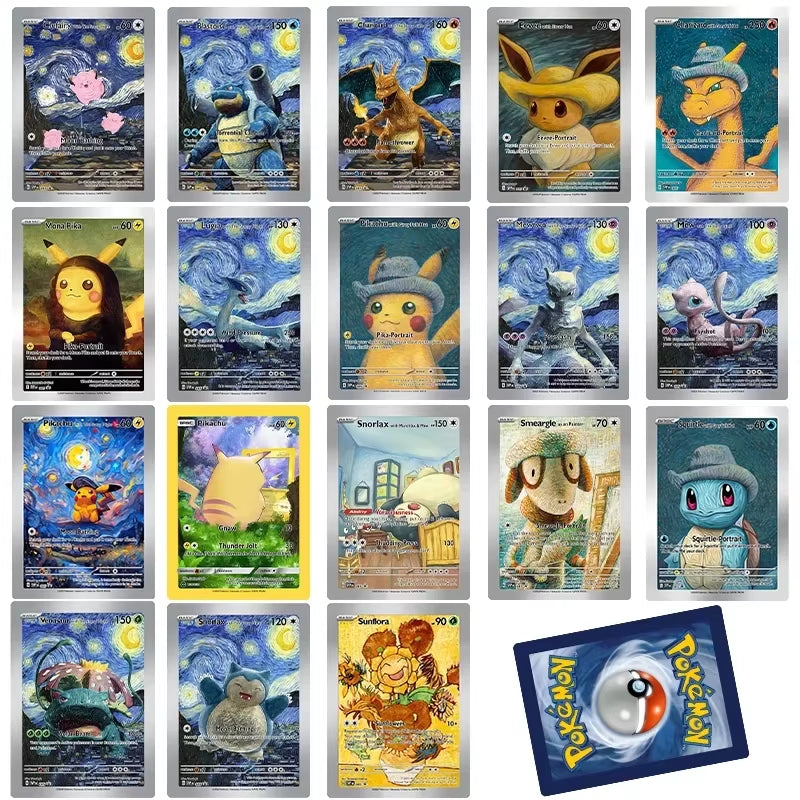 DIY PTCG Collection Cards 2023 SVP EN VAN GOGH PIKACHU/GREY FELT HAT Self Made Single Card Classic Game Anime Cards Gift Toy