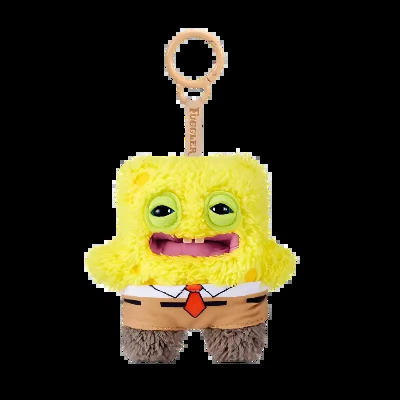 Original  Spongebob Patrick Keychain Bag Charm for Backpack Decoration Soft Plush Doll Teeth Monster Ugly Cute Funny Toy
