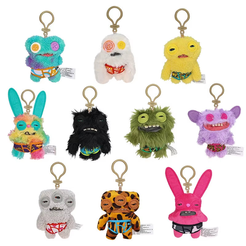 12Cm  Funny Ugly Monster Plush Toys Keychain Kawaii  Monster Rabbits Cute Stuffed Peluche Dolls Pendants Gifts Kid