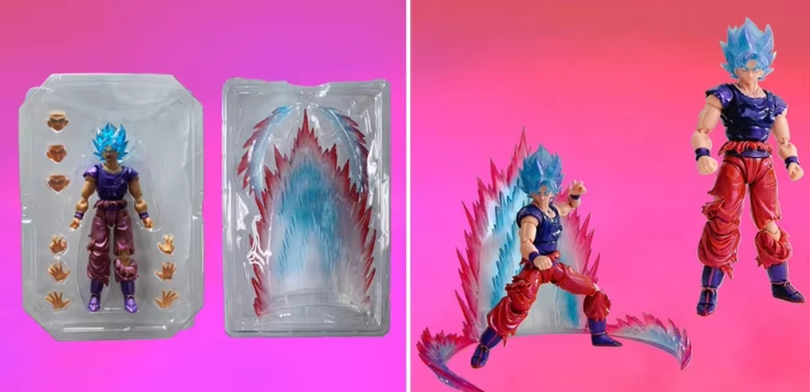 Anime Dragon Ball Z SHF Kaiouken Blue Son Goku Articulated Action Figure Collectible Toys 17Cm