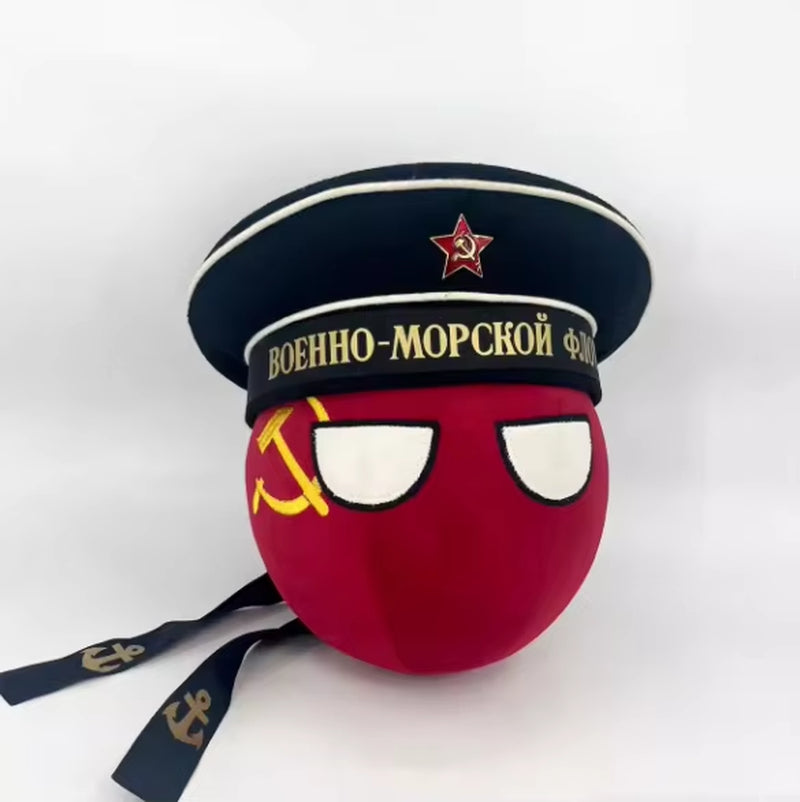 Polandball Plush Doll Toy Countryball USSR Soviet Ball and Hat World War II Defense War Cosplay for Gift
