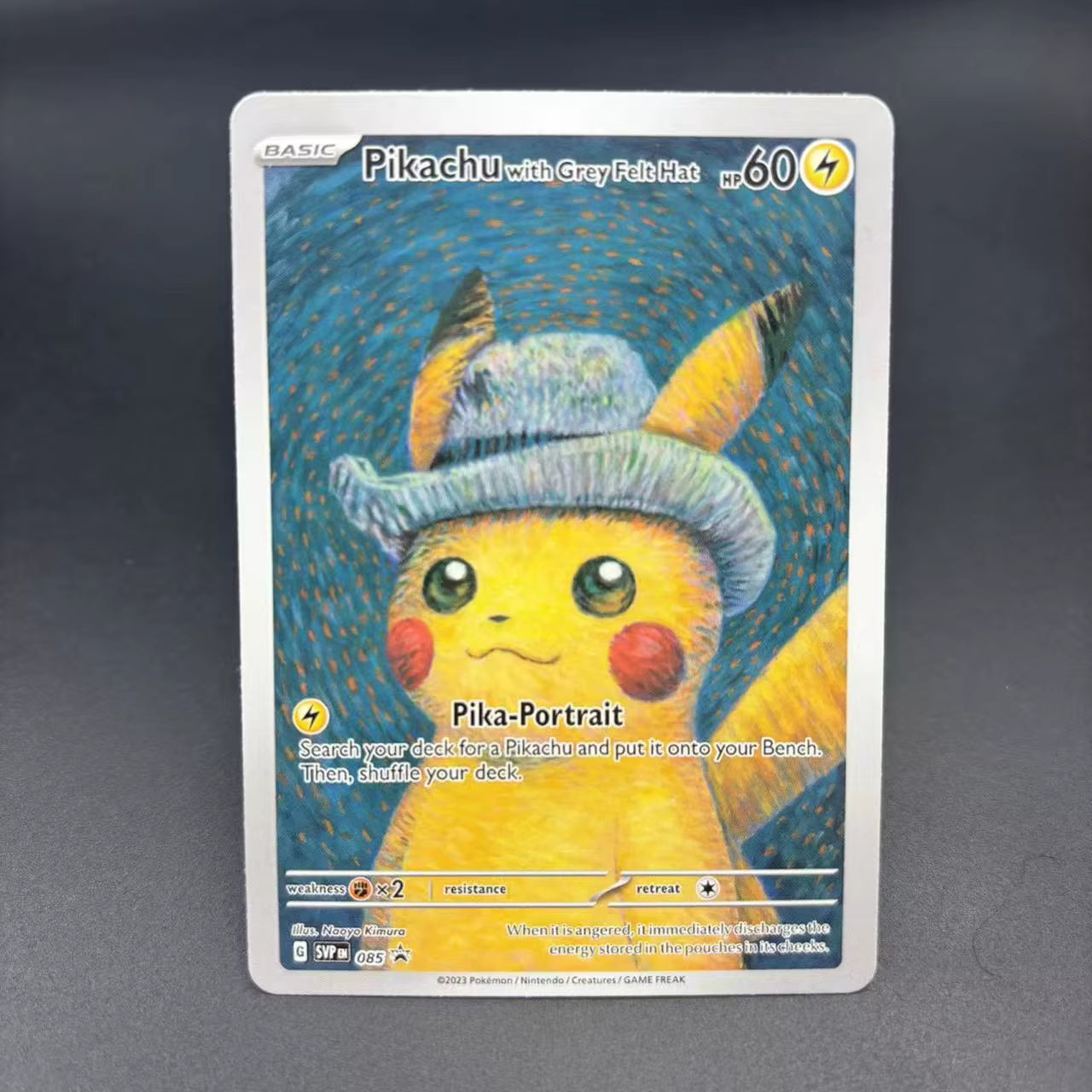 DIY PTCG Collection Cards 2023 SVP EN VAN GOGH PIKACHU/GREY FELT HAT Self Made Single Card Classic Game Anime Cards Gift Toy