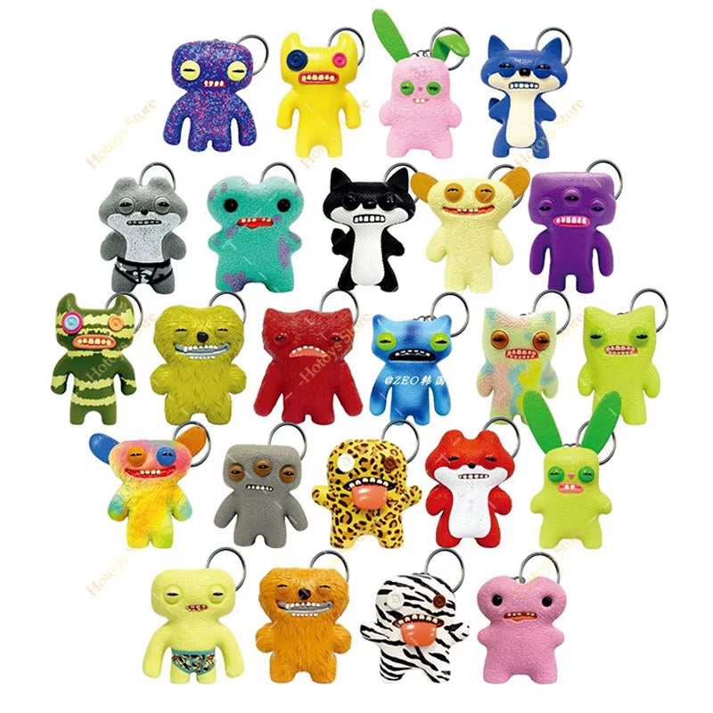 Original Fuggler Figurine Keychain Toys Blind Box Ugly Monster Tooth Wide Eyed Weirdo Screech Collectible Model Backpack Pendant