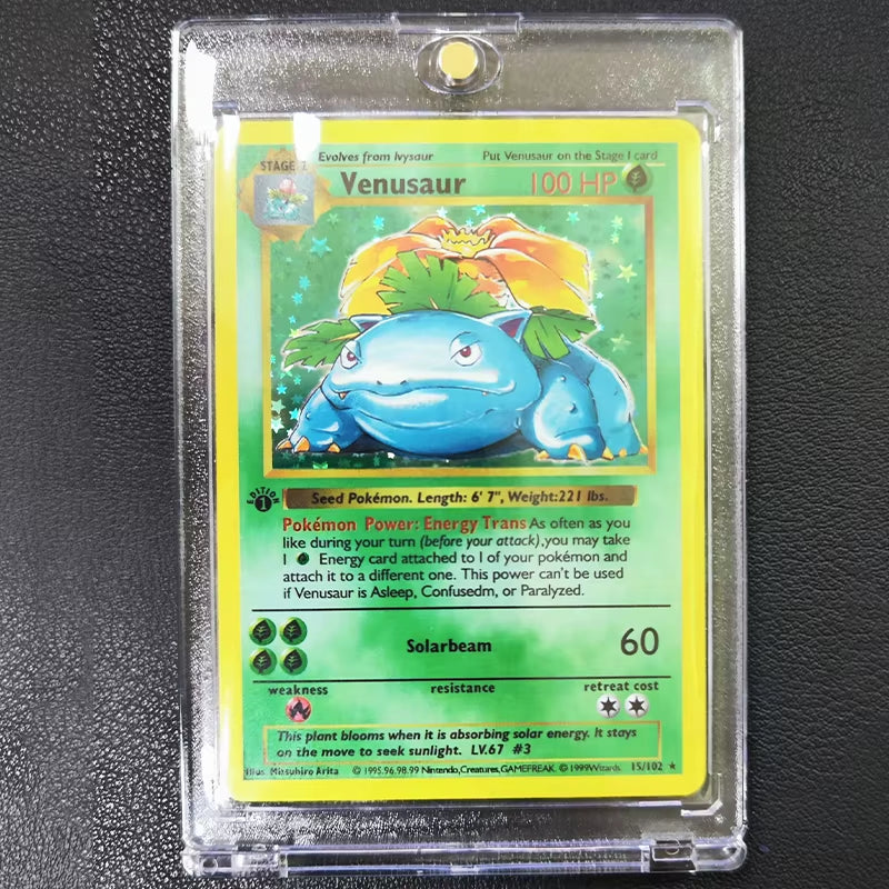 DIY Pokemon Collection Cards with Card Brick 1996 1St Edition Flash Cards Charizard Blastoise PTCG Game Anime Shining Cards Gift