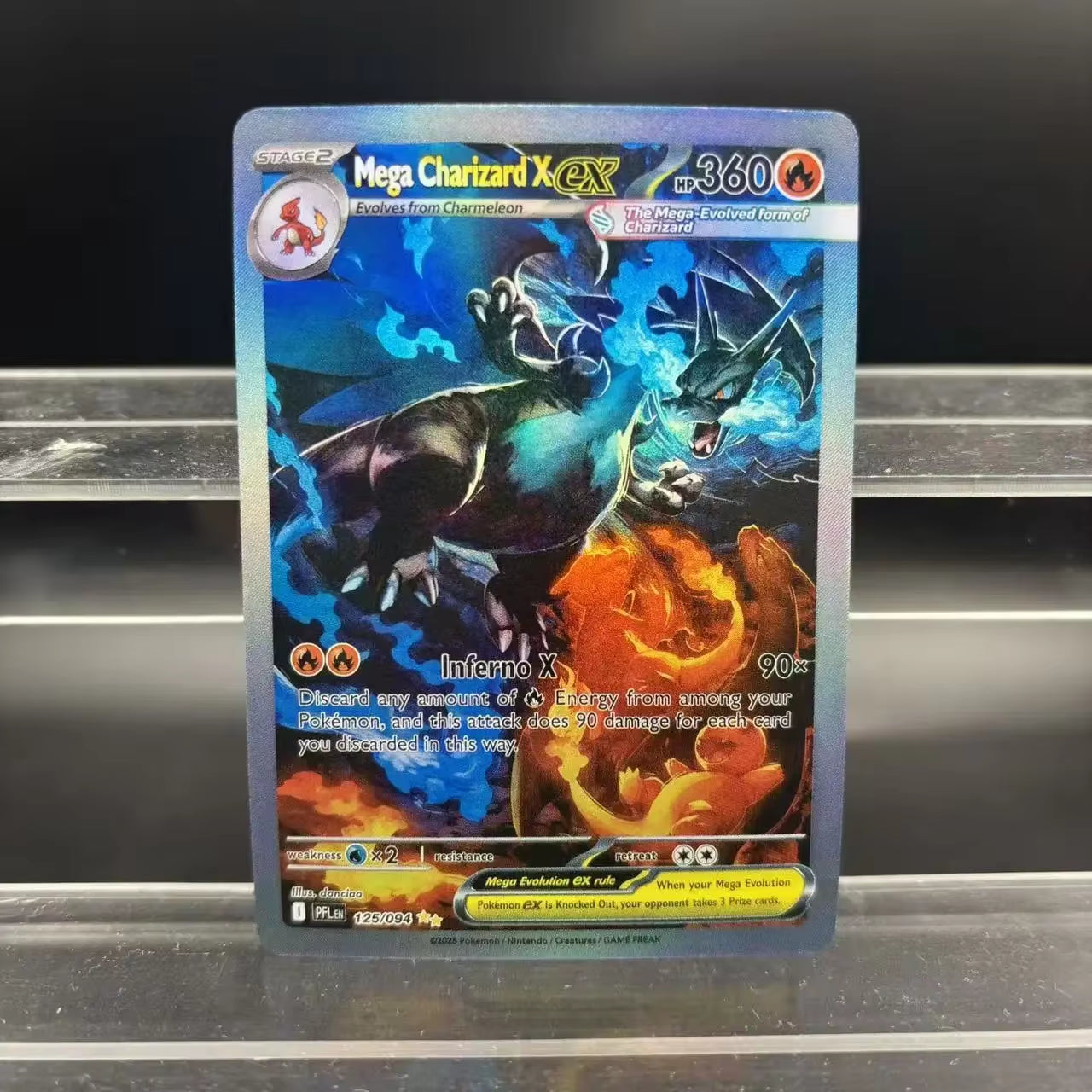 PTCG Collection Cards DIY Mega Charizard X Ex Phantasmal Flames EN Self Made Single Card Classic Game Anime Card Gift Toy