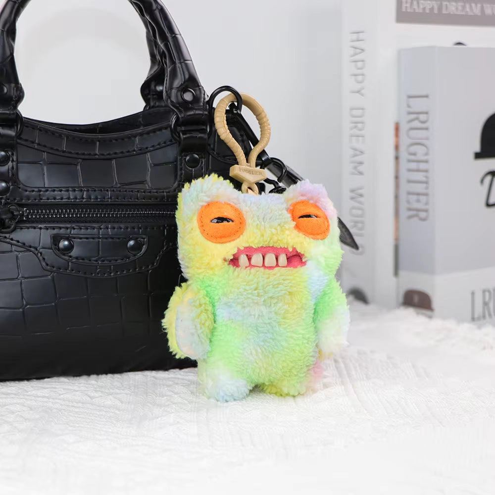 Original Teeth Monsters Pendant Plush Doll  Funny Ugly Monster Keyrings Keychain Toy Halloween Prank Decoration Gift