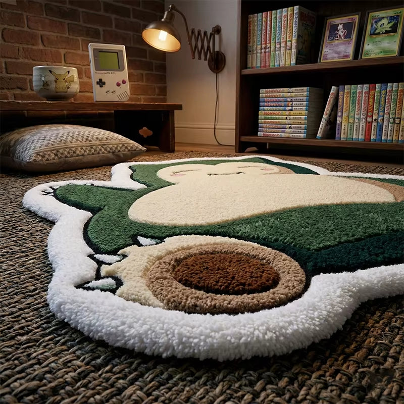 Snorlax Pokemon Polyester Area Rug Fluffy Plush Cozy Carpet for Gamer Room Decor Large Kawaii Soft Floor Mat Unique Gift