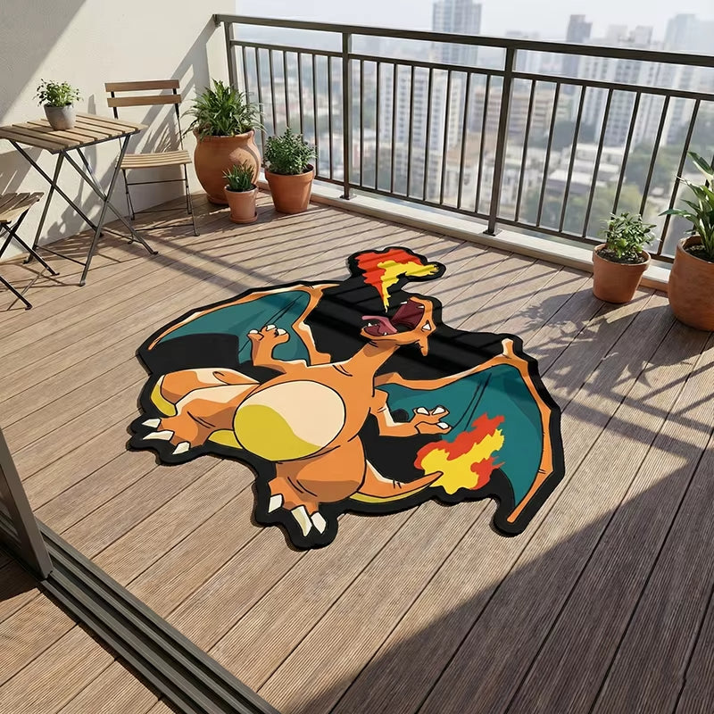 Charizard Fire-Breathing Rug – Pokémon Themed Decor with Bold Character Design for Living Rooms & Game Spaces