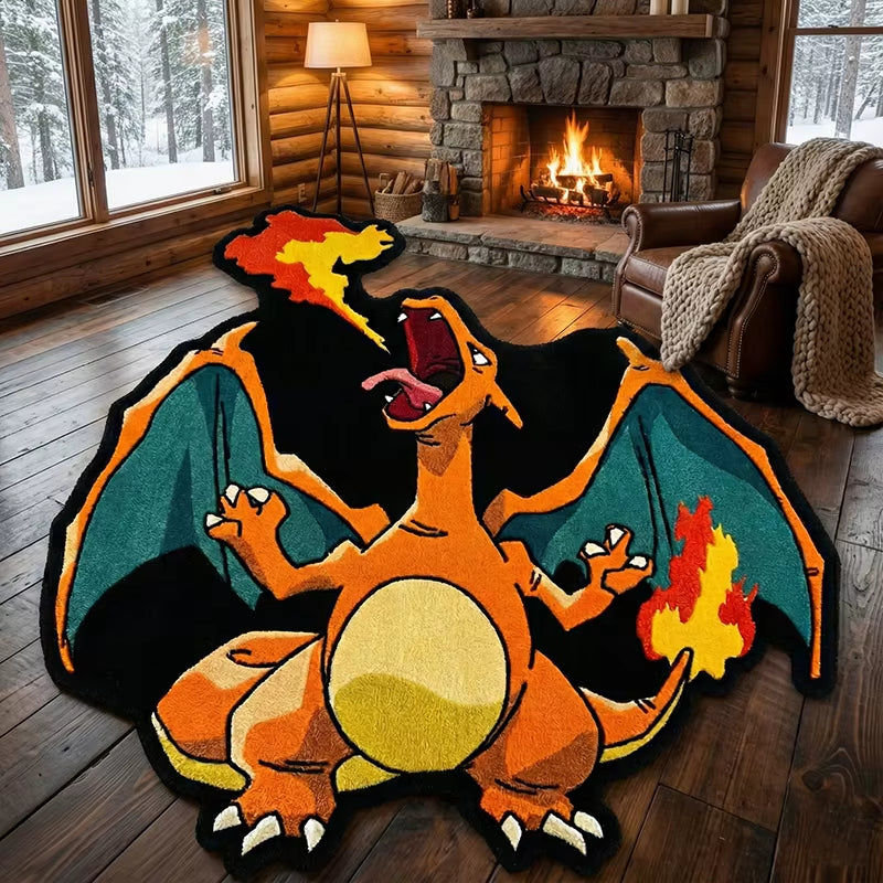 Charizard Fire-Breathing Rug – Pokémon Themed Decor with Bold Character Design for Living Rooms & Game Spaces