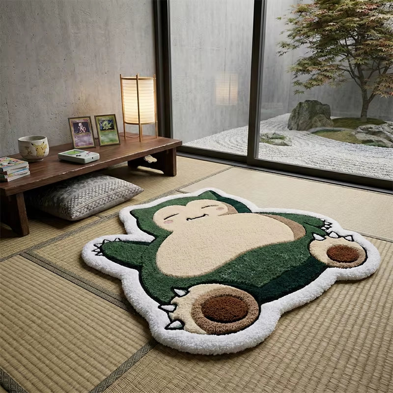 Snorlax Pokemon Polyester Area Rug Fluffy Plush Cozy Carpet for Gamer Room Decor Large Kawaii Soft Floor Mat Unique Gift