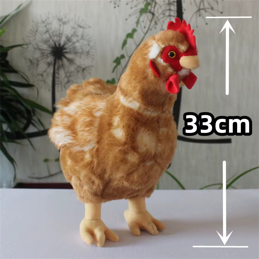 Hen High Fidelity Anime Cute Rooster Plushie Cock Plush Toys Lifelike Animals Simulation Stuffed Doll Toy Gifts for Kids