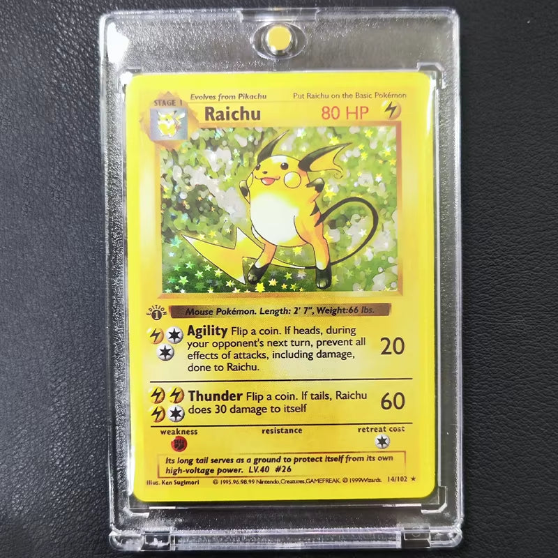 DIY Pokemon Collection Cards with Card Brick 1996 1St Edition Flash Cards Charizard Blastoise PTCG Game Anime Shining Cards Gift