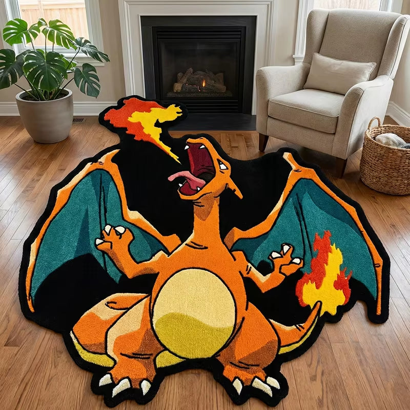 Charizard Fire-Breathing Rug – Pokémon Themed Decor with Bold Character Design for Living Rooms & Game Spaces
