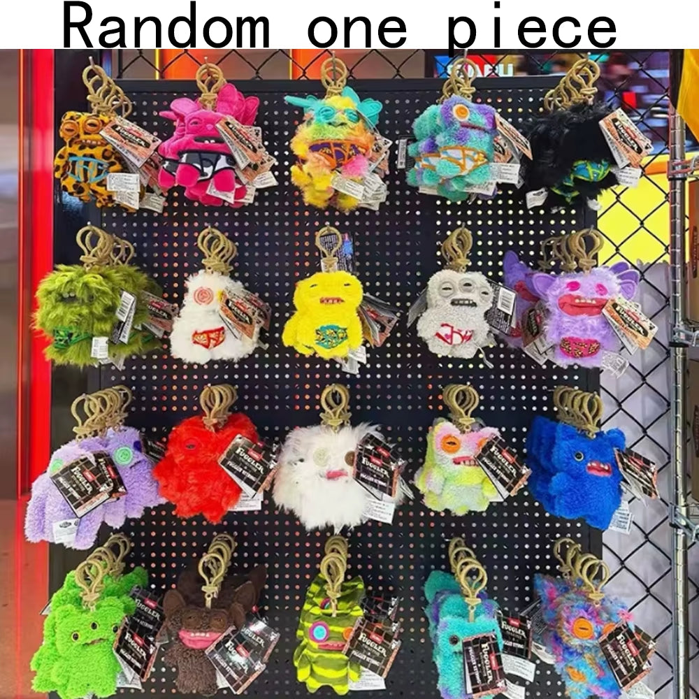 Original Teeth Monsters Pendant Plush Doll  Funny Ugly Monster Keyrings Keychain Toy Halloween Prank Decoration Gift
