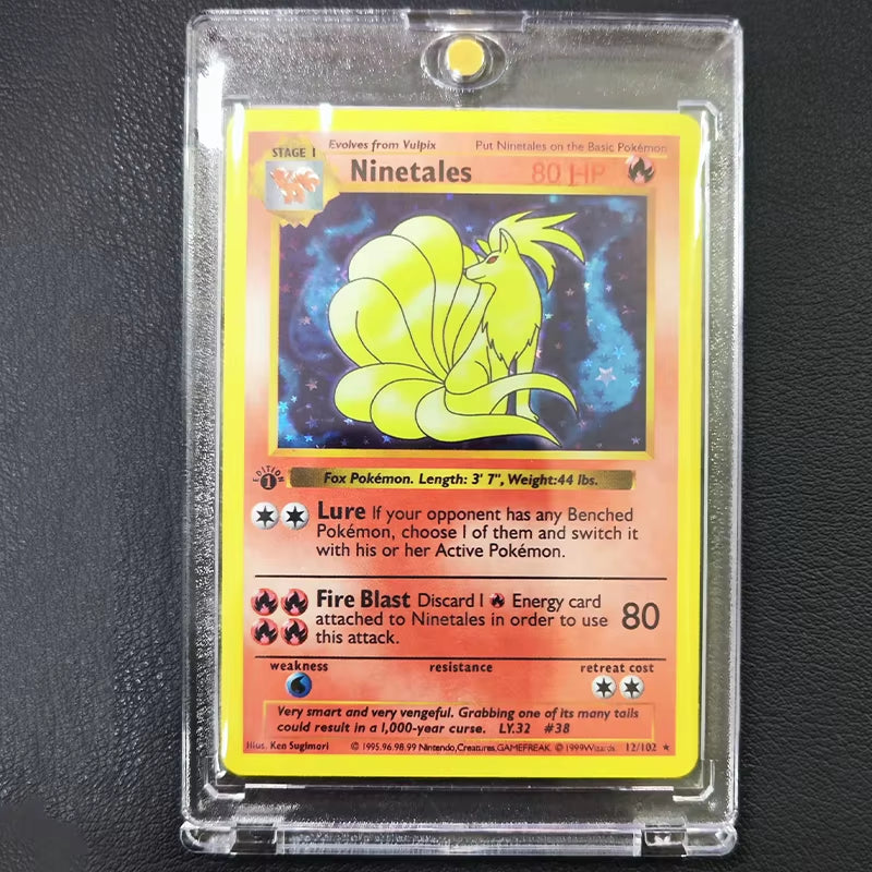 DIY Pokemon Collection Cards with Card Brick 1996 1St Edition Flash Cards Charizard Blastoise PTCG Game Anime Shining Cards Gift
