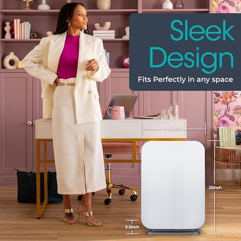 Breathesmart Flex HEPA Air Purifier with Pure Filter | 700 Sq. Ft. in 30 Min | Bedroom & Office | Allergens, Dust & Mold | White
