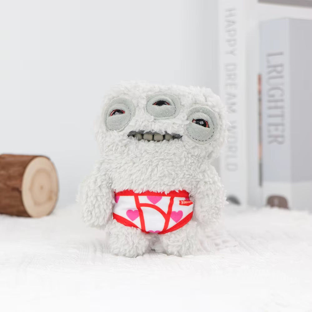 Original Teeth Monsters Pendant Plush Doll  Funny Ugly Monster Keyrings Keychain Toy Halloween Prank Decoration Gift