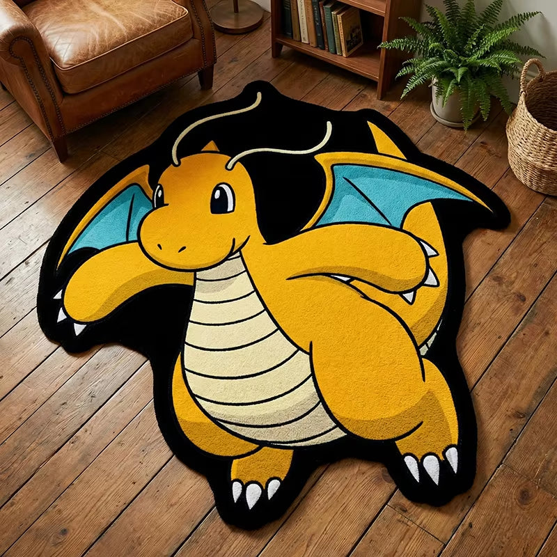 Anime Pokemon Dragonite Design Rug Bedroom Living Room Kid'S Room Non-Slip Decorative Floor Mat Collection Birthday Gift Carpet