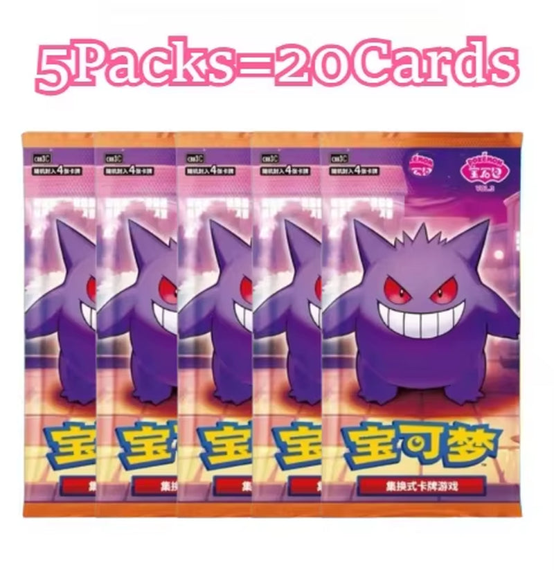 100% Original Pokemon PTCG Cards Gem Pack Vol.1 VOL.2 VOL.3 Chinese Scarlet and Violet Anime Eevee Gengar Box Card Birthday Gift