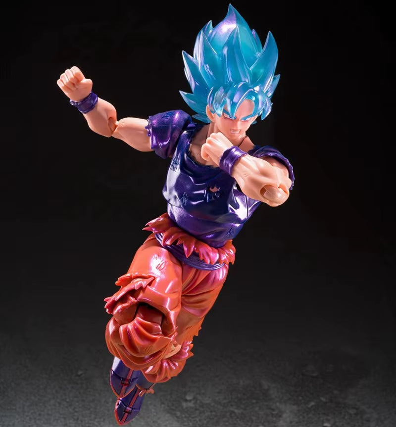 Anime Dragon Ball Z SHF Kaiouken Blue Son Goku Articulated Action Figure Collectible Toys 17Cm