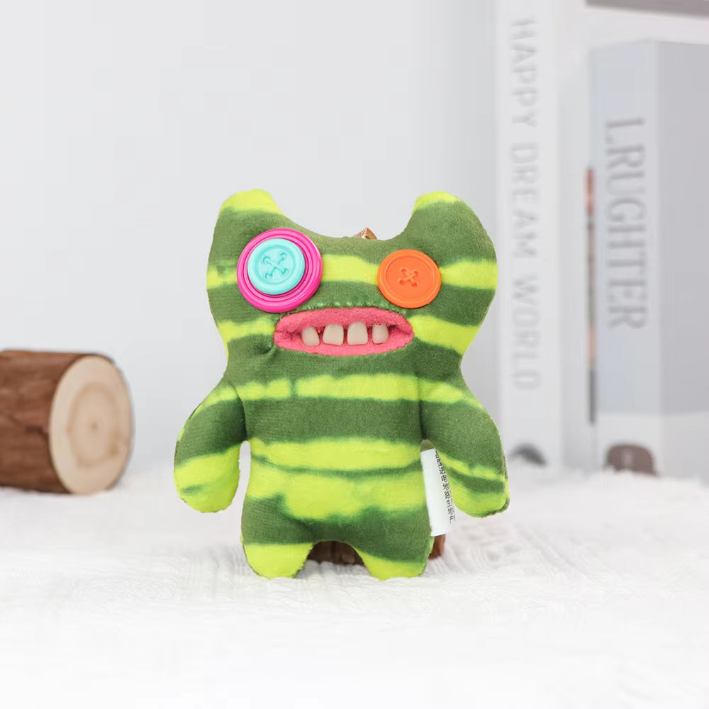 Original Teeth Monsters Pendant Plush Doll  Funny Ugly Monster Keyrings Keychain Toy Halloween Prank Decoration Gift