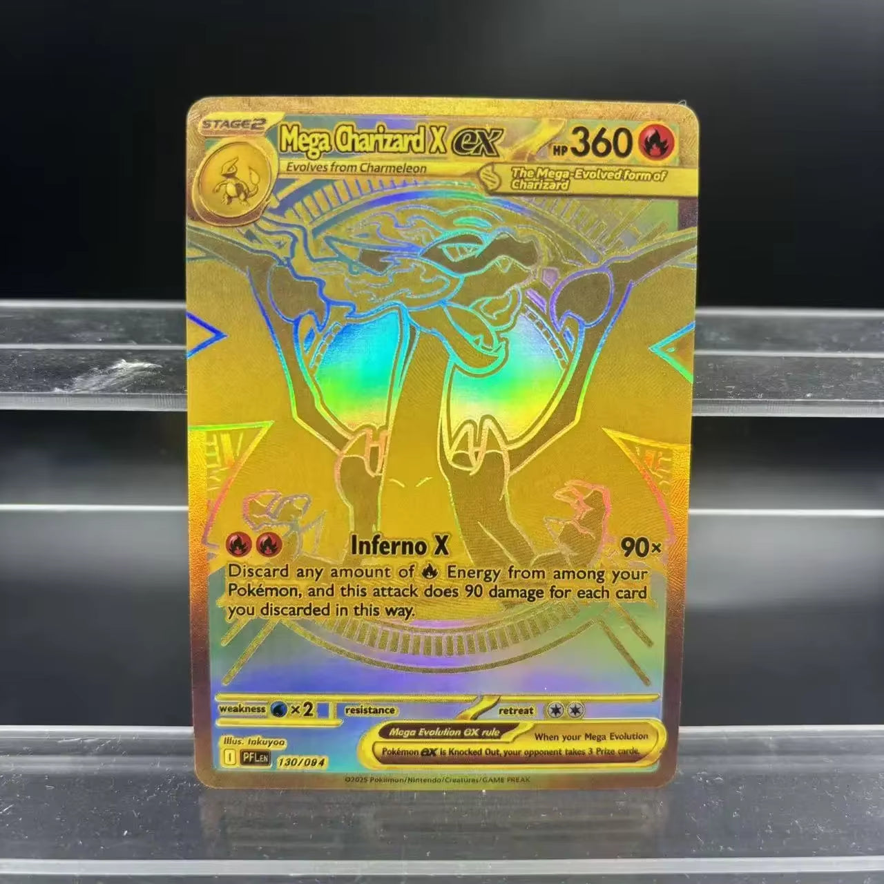 PTCG Collection Cards DIY Mega Charizard X Ex Phantasmal Flames EN Self Made Single Card Classic Game Anime Card Gift Toy