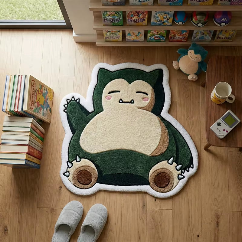 Snorlax Pokemon Polyester Area Rug Fluffy Plush Cozy Carpet for Gamer Room Decor Large Kawaii Soft Floor Mat Unique Gift