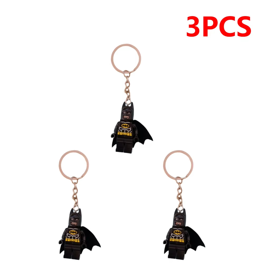 1/2/3PCS Cartoon Anime Keychain Doll Cartoon Animation Minifigure Keyring School Bag Pendant Trendy Bag Keychain Accessories