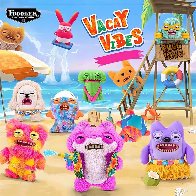 Original Fuggler Plush Toys Funny Ugly Teeth Monster Beach Resort Series Plushies Squirm Crazy Rabbit Stuffed Peluche Doll Gifts