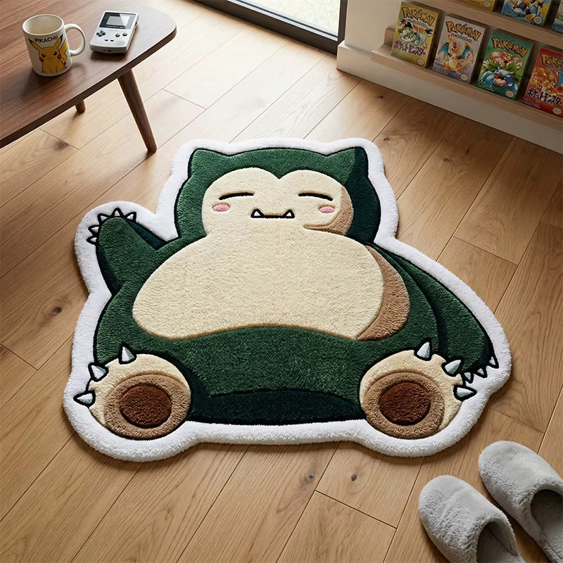 Snorlax Pokemon Polyester Area Rug Fluffy Plush Cozy Carpet for Gamer Room Decor Large Kawaii Soft Floor Mat Unique Gift