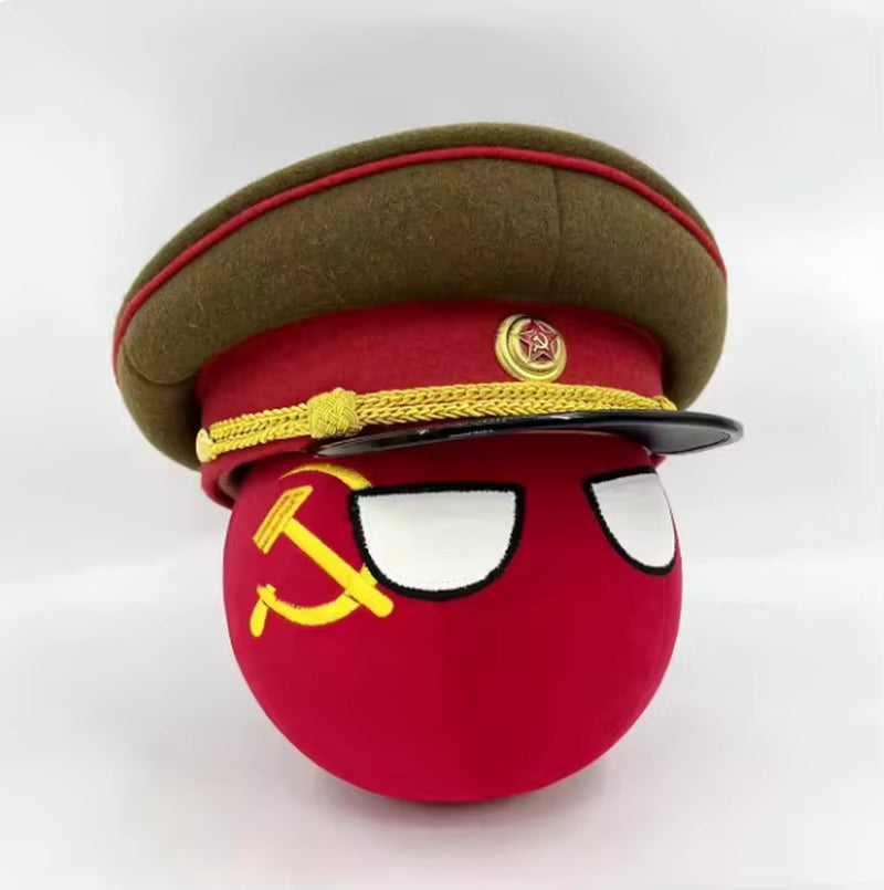 Polandball Plush Doll Toy Countryball USSR Soviet Ball and Hat World War II Defense War Cosplay for Gift